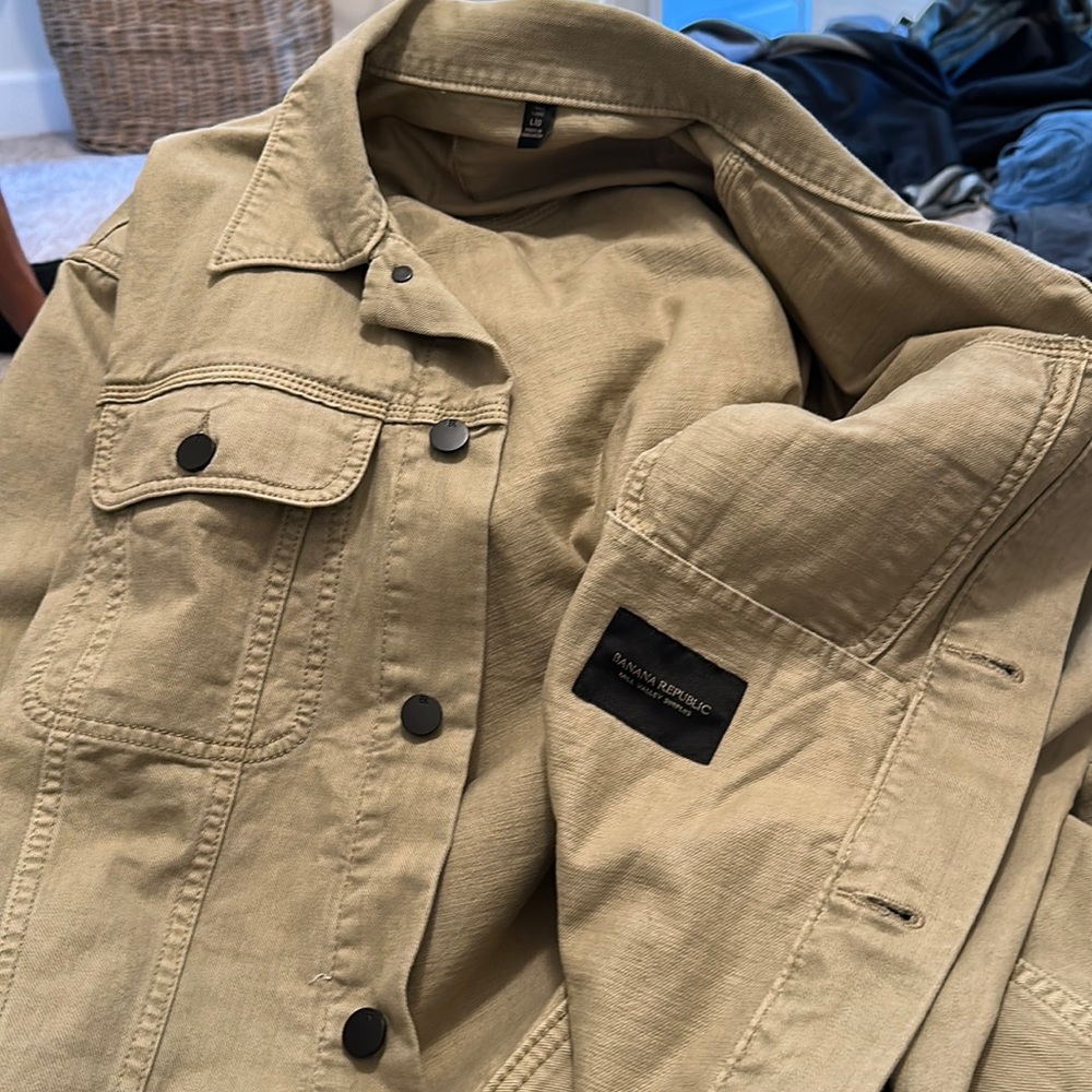 Banana Republic Tan Jean Jacket Large Tall